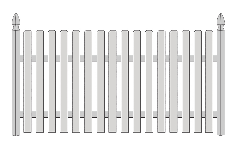 Spaced Picket 1 3/4-SOT-Slant Ear 4ft H x 8ft W Cedar Wood